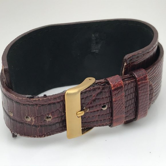 Vestal Women Watch Brown Leather Wide Band Gold To - Picture 11 of 11